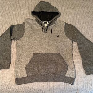 Hurley Gray and Charcoal Men's Hoodie